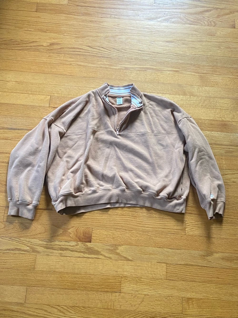 PINK Victoria's Secret Tan Half-Zip Jacket